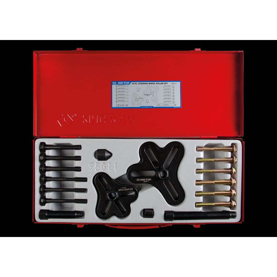 KING TONY Profi-Werkzeuge - Lenkrad-Abzieher-Set - 18 tlg. 9BG11