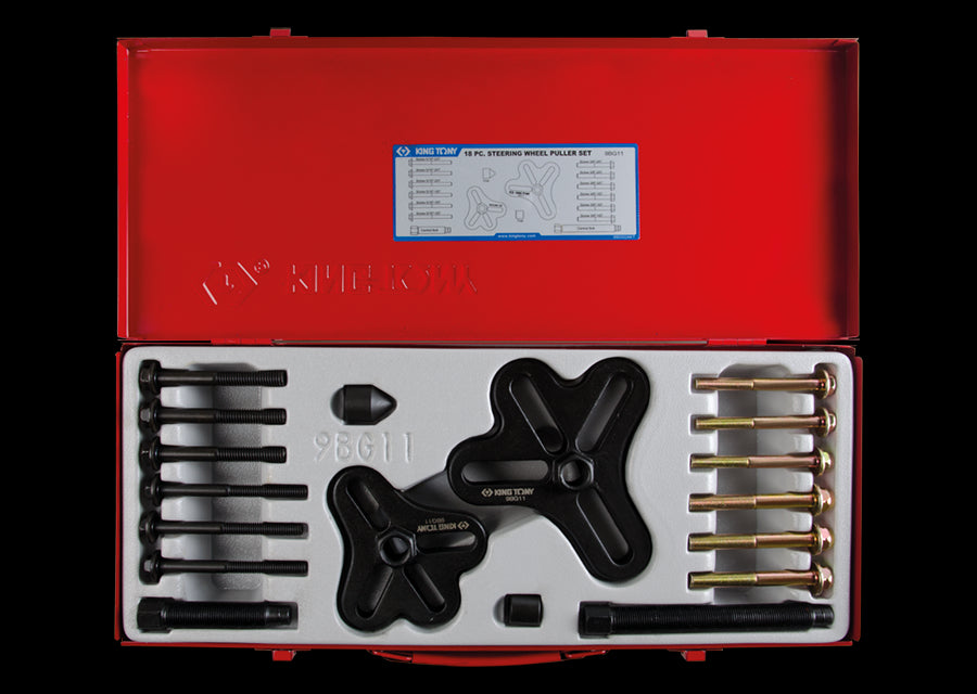 KING TONY Profi-Werkzeuge - Lenkrad-Abzieher-Set - 18 tlg. 9BG11