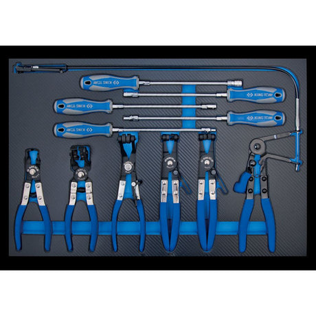 KING TONY Profi-Werkzeuge - Schlauchklemmenzangen und Schraubendreherset - 11 tlg. 99AA01E