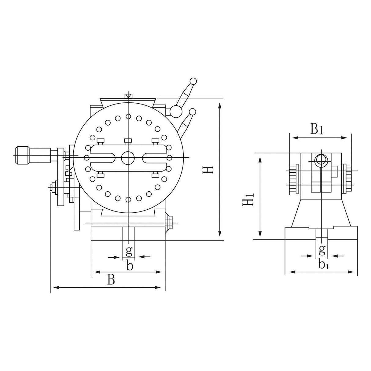 BERNARDO Rundtische / Schwenktische / Kreuztische – Modell Halbuniversal-Teilkopf BS-0