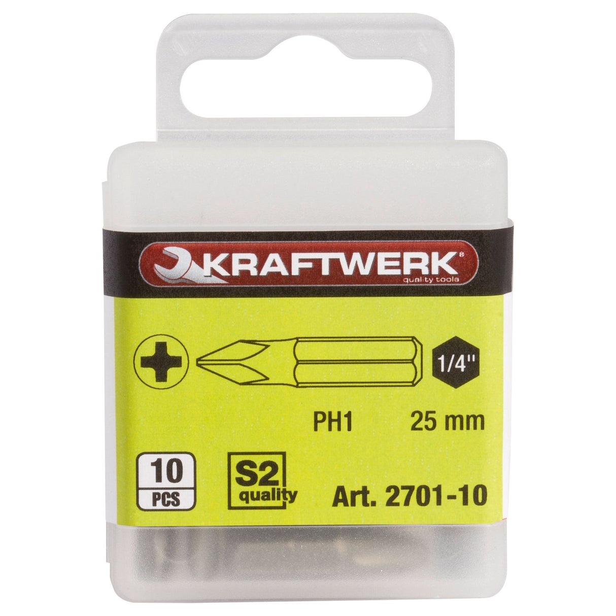 Kraftwerk 1/4" Schraubendreher-Bit Phillips PH1, 10 Stk