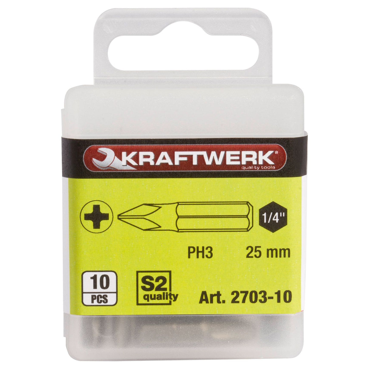 Kraftwerk 1/4" Schraubendreher-Bit Phillips PH3, 10 Stk