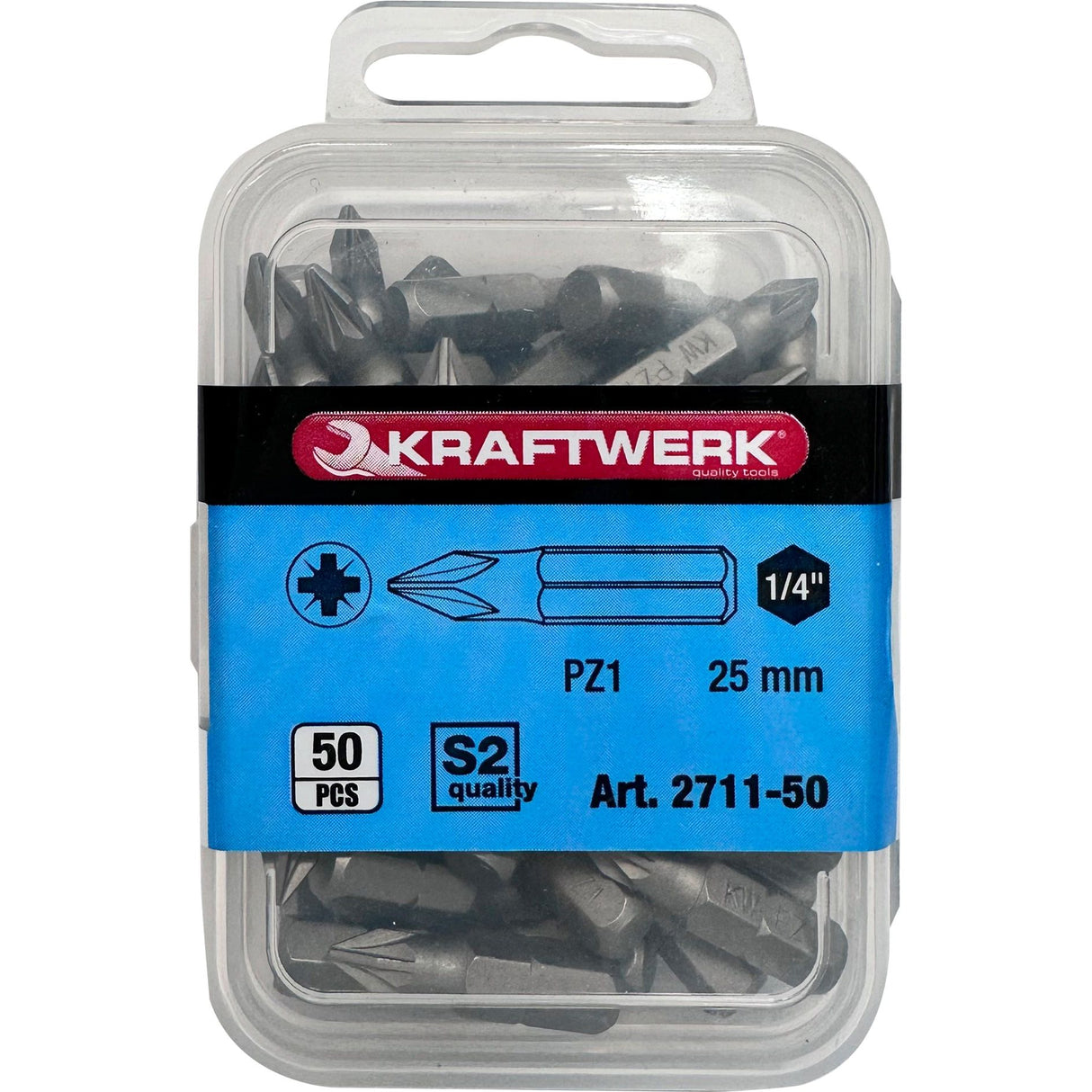 Kraftwerk 1/4" Schraubendreher-Bit Pozidriv PZ1, 50 Stk