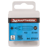Kraftwerk 1/4" Schraubendreher-Bit Pozidriv PZ2, 5 Stk