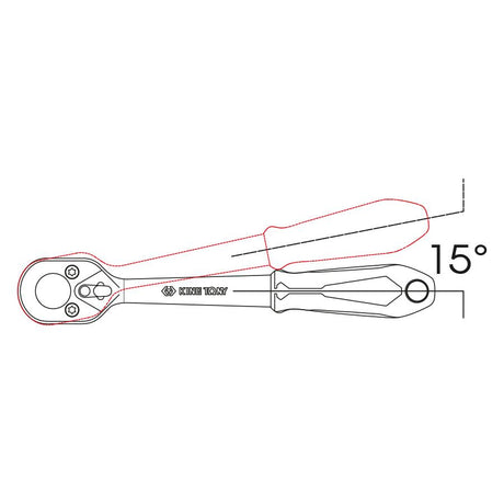 KING TONY Profi-Werkzeuge - Ratsche 1/4" 15° 277455G