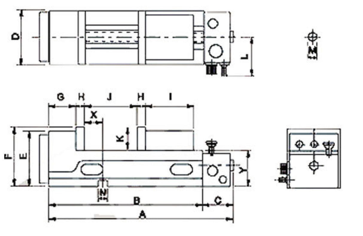 BERNARDO Schraubstöcke – Modell Pneumatik-Schraubstock PQV 100 V