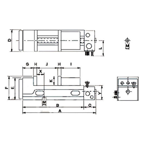 BERNARDO Schraubstöcke – Modell Pneumatik-Schraubstock PQV 200 V