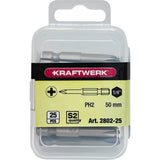 Kraftwerk 1/4" Schraubendreher-Bit Phillips PH2, 50 mm lang, 25 Stk