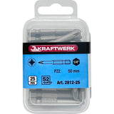 Kraftwerk 1/4" Schraubendreher-Bit Pozidriv PZ2, 50 mm lang, 25 Stk