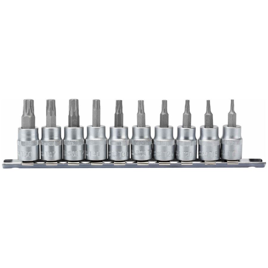 Draper Tools 3/8" Steckschlüsselschiene torx, 10 Stück D16309