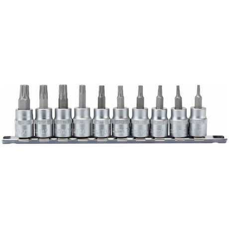 Draper Tools 3/8" Steckschlüsselschiene torx, 10 Stück D16309