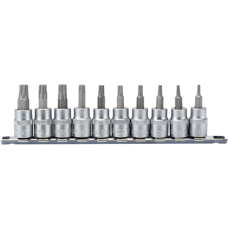 Draper Tools 3/8" Steckschlüsselschiene torx plus, 10 Stück D16339