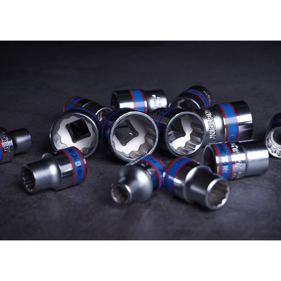 KING TONY Profi-Werkzeuge - 3/8" Steckschlüssel-Set, metrisch, Steckleiste - 13 tlg. 3013MR