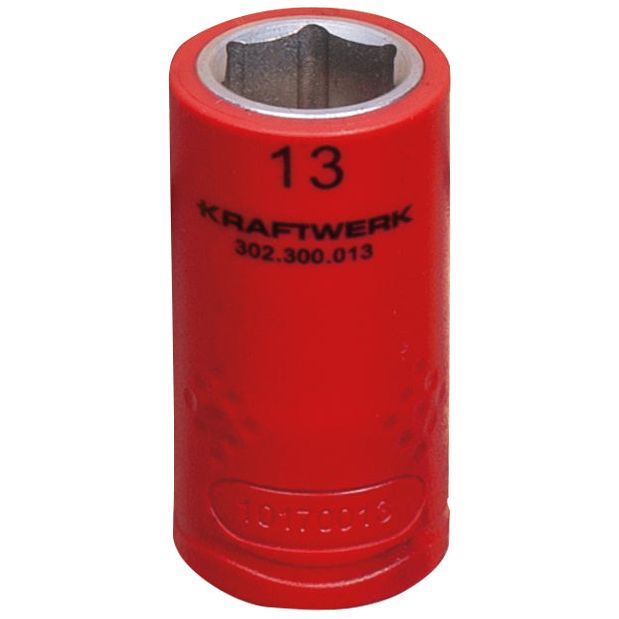 Kraftwerk 3/8" VDE Elektriker Steckschlüsseleinsatz Aussen Sechskant 13 mm