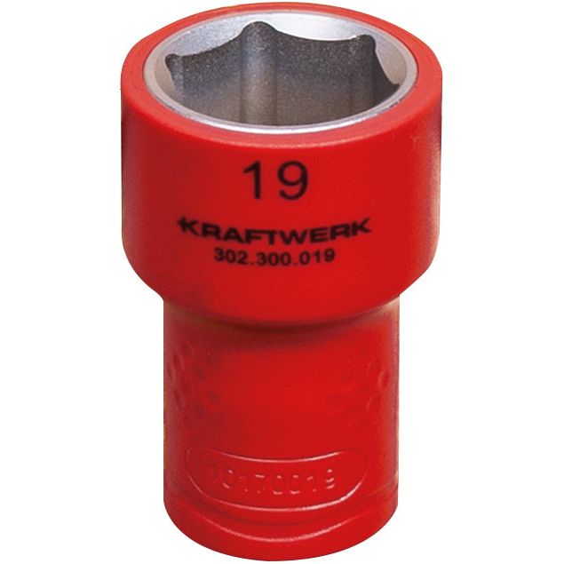 Kraftwerk 3/8" VDE Elektriker Steckschlüsseleinsatz Aussen Sechskant 19 mm