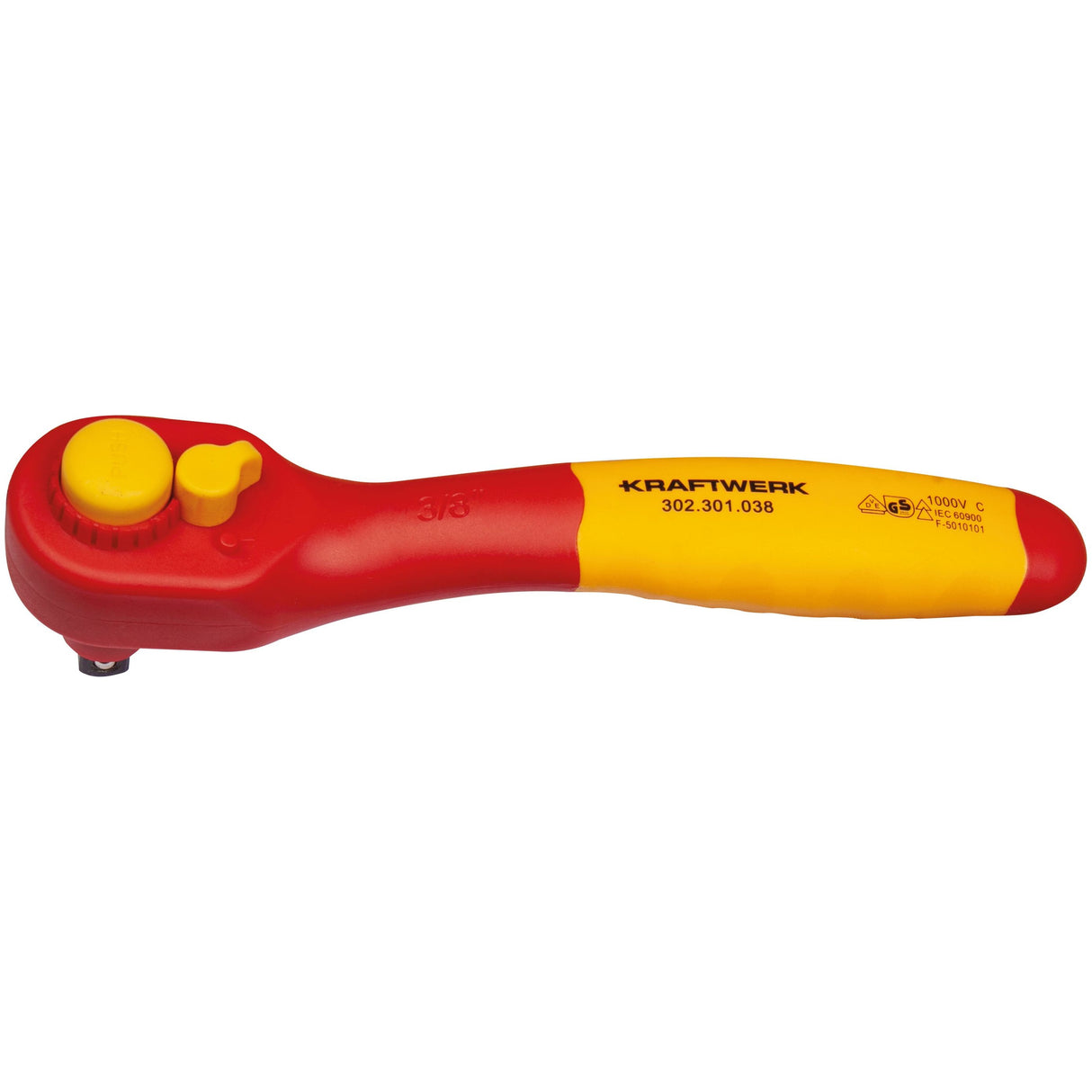 Kraftwerk 3/8" VDE Elektriker Umschaltknarre