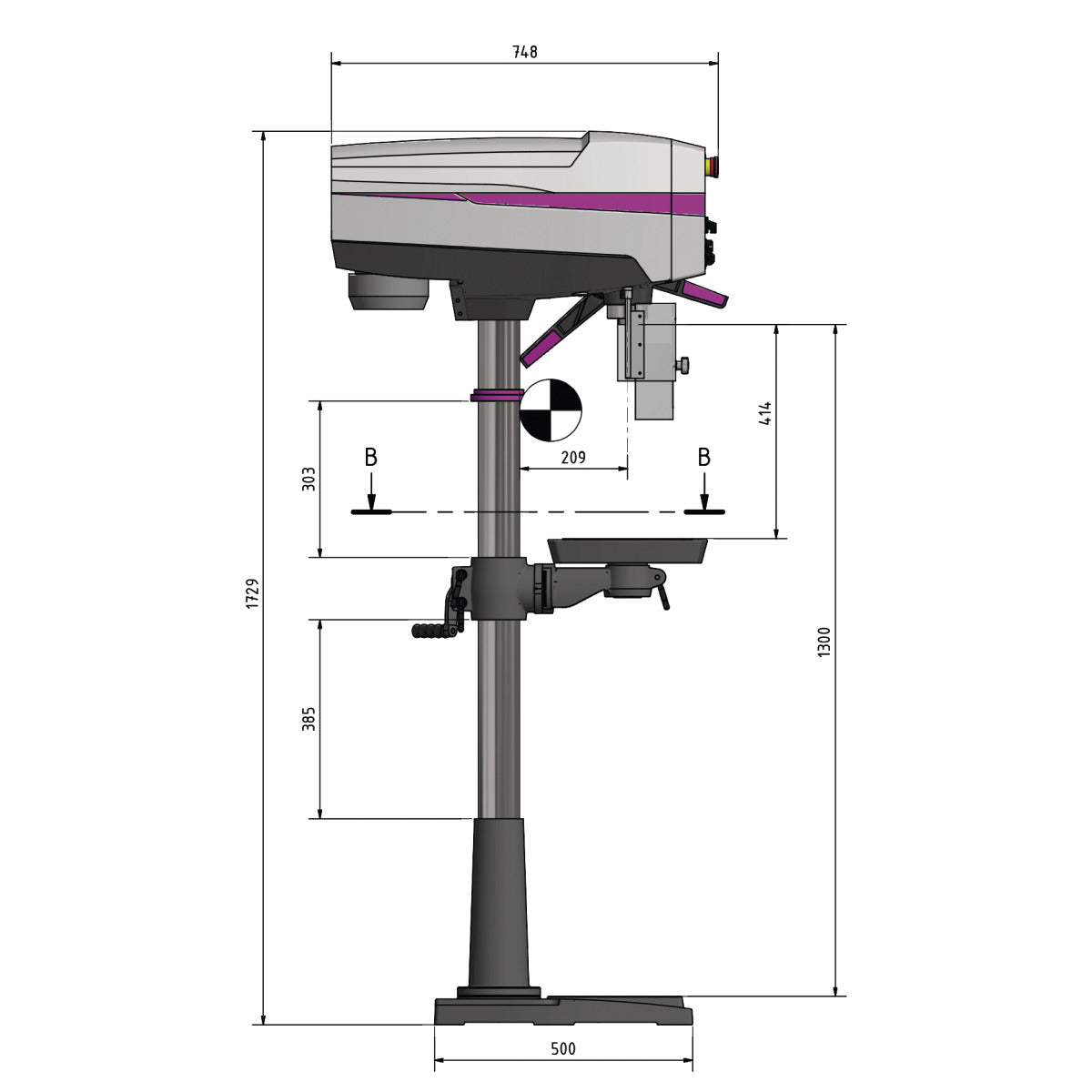 Optimum Säulenbohrmaschine OPTIdrill DP 26-F (400 V) Set - SM-3020625FSET