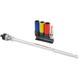 Kraftwerk 1/2" Gelenkgriff und Schlag-Maschinenschrauber Steckschlüsseleinsätzen Set, 5-tlg