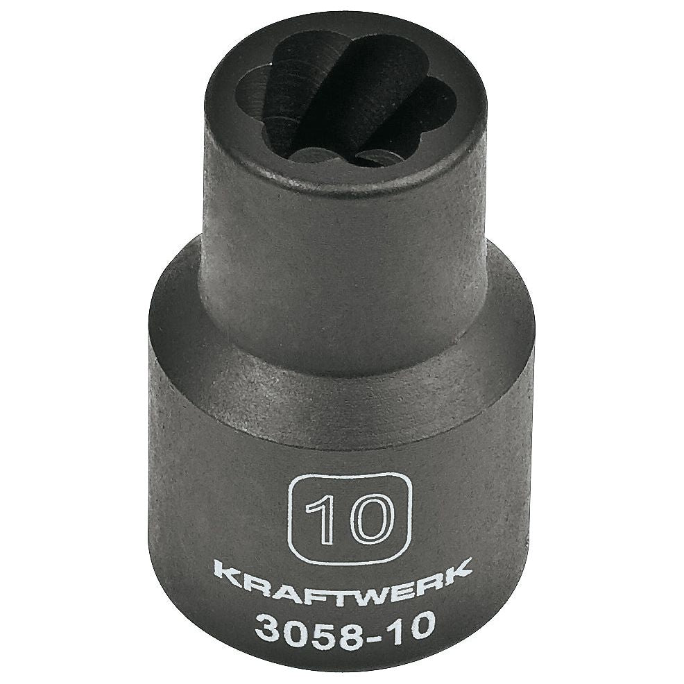 Kraftwerk PRO LINE 1/2" Spiralnutenausdreher, Ausdreh-Steckschlüsseleinsatz 10 mm