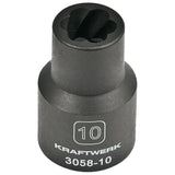 Kraftwerk PRO LINE 1/2" Spiralnutenausdreher, Ausdreh-Steckschlüsseleinsatz 10 mm