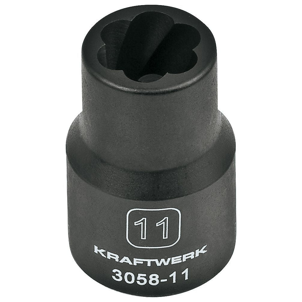 Kraftwerk PRO LINE 1/2" Spiralnutenausdreher, Ausdreh-Steckschlüsseleinsatz 11 mm
