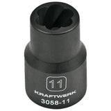 Kraftwerk PRO LINE 1/2" Spiralnutenausdreher, Ausdreh-Steckschlüsseleinsatz 11 mm