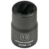 Kraftwerk PRO LINE 1/2" Spiralnutenausdreher, Ausdreh-Steckschlüsseleinsatz 13 mm