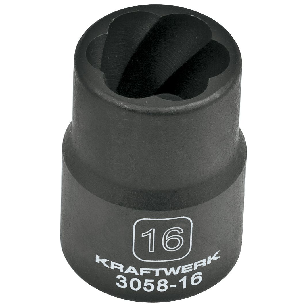 Kraftwerk PRO LINE 1/2" Spiralnutenausdreher, Ausdreh-Steckschlüsseleinsatz 16 mm