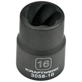 Kraftwerk PRO LINE 1/2" Spiralnutenausdreher, Ausdreh-Steckschlüsseleinsatz 16 mm