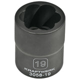 Kraftwerk PRO LINE 1/2" Spiralnutenausdreher, Ausdreh-Steckschlüsseleinsatz 19 mm