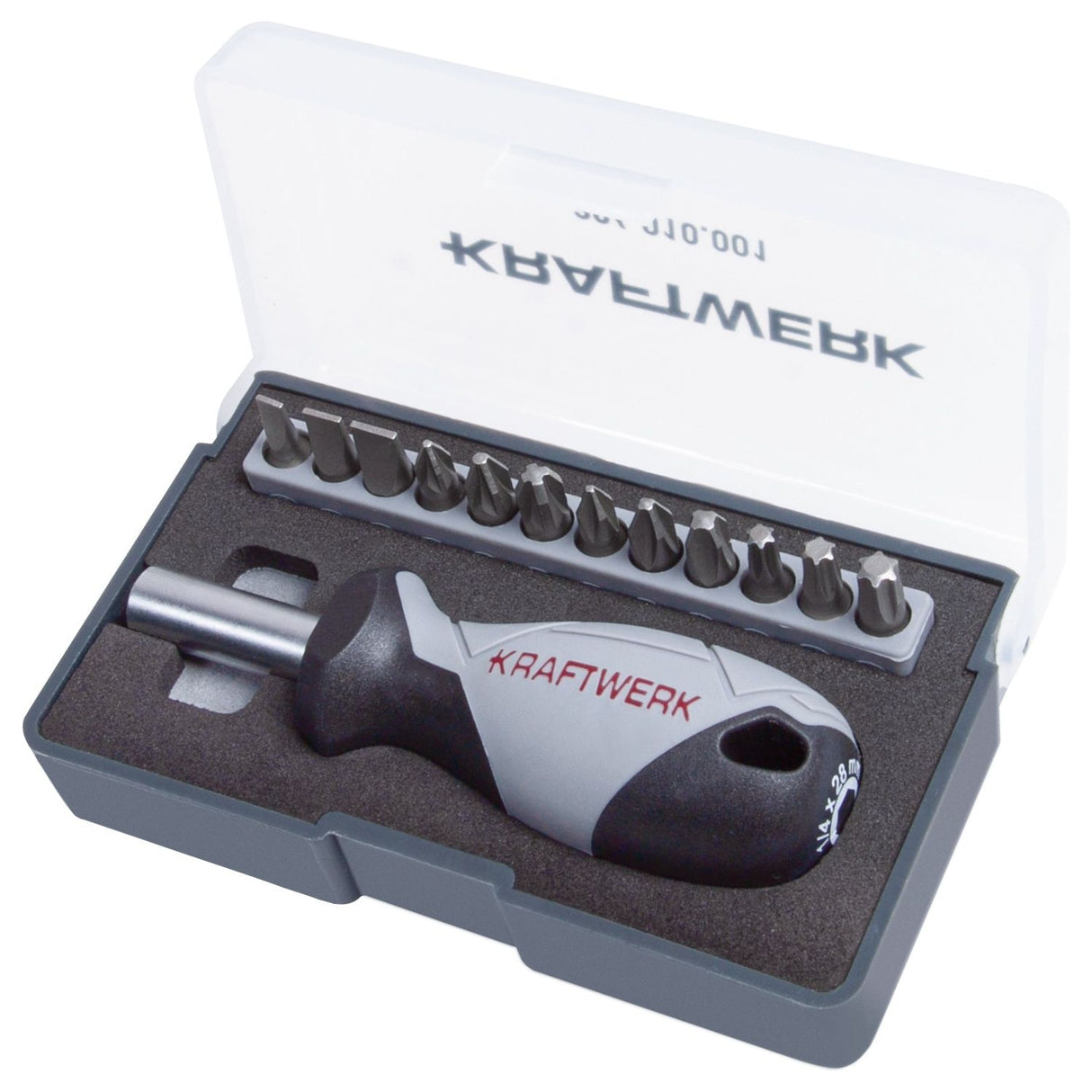 Kraftwerk BASIC LINE 1/4" Magnetischer Schraubendreher mit Bit-Aufsätzen