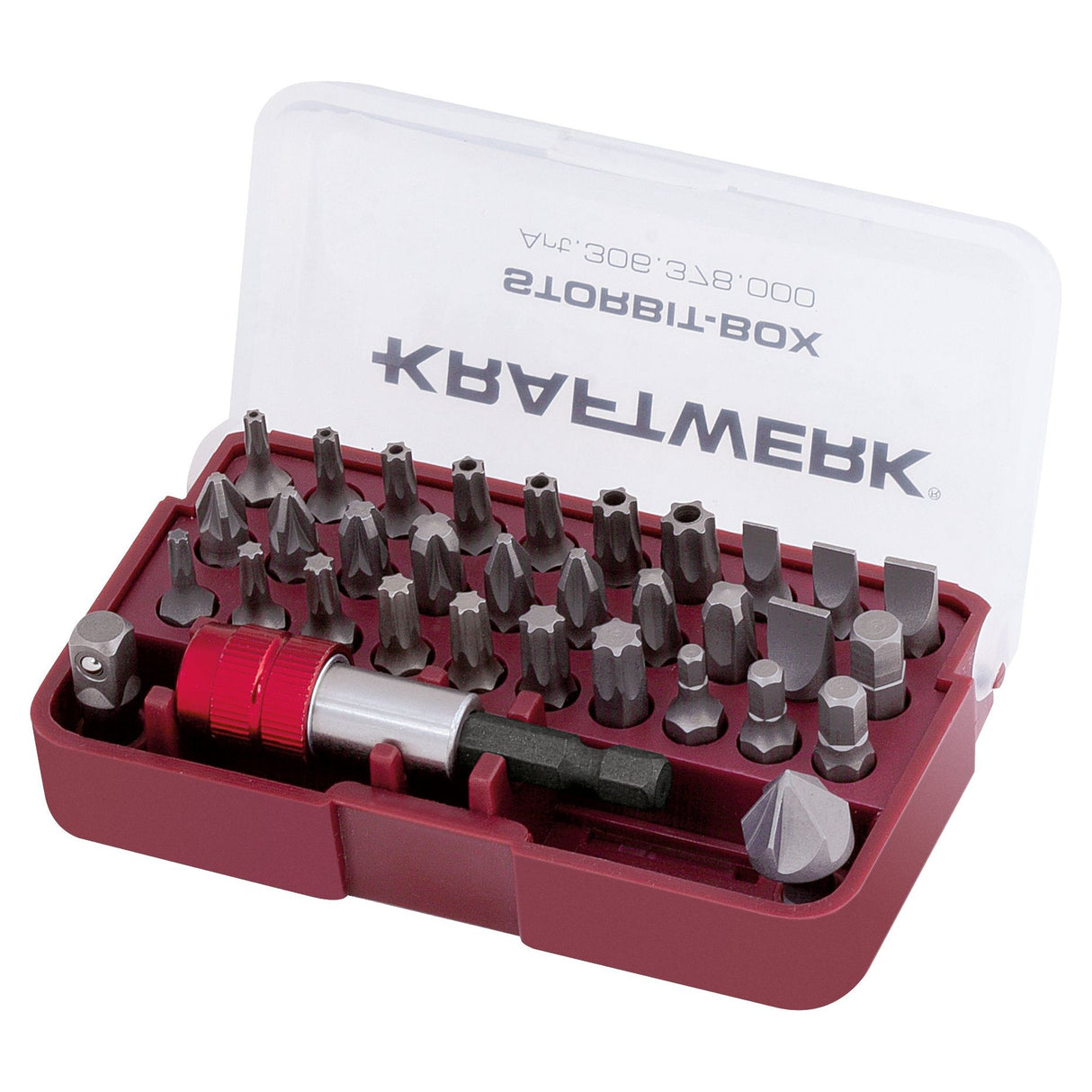 Kraftwerk PRO LINE 1/4" Bit-Box mit Kegelsenker-Bit, 33-tlg