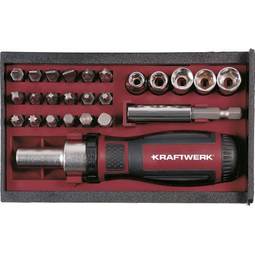 Kraftwerk PRO LINE 1/4" Ratschen-Schraubendreher Bit Box, 25-tlg