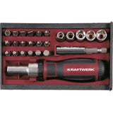 Kraftwerk PRO LINE 1/4" Ratschen-Schraubendreher Bit Box, 25-tlg