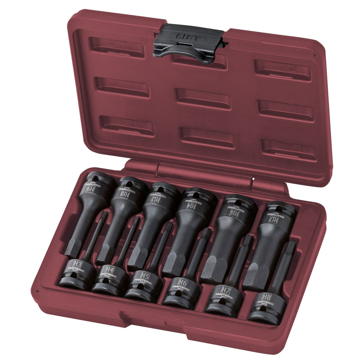 Kraftwerk PRO LINE 1/2" Innensechskant-Schlag-Steckschlüssel-Satz, lange Ausführung, 12-tlg