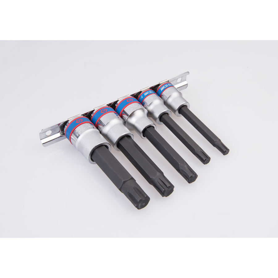 KING TONY Profi-Werkzeuge - 3/8"+ 1/2" RIBE Steckschlüssel-Set, Steckleiste - 5 tlg. 3105PR