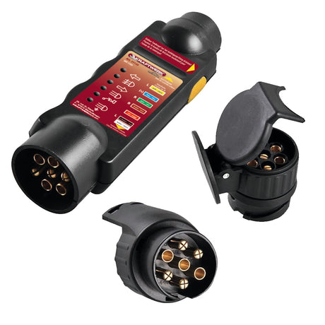 Kraftwerk Prüfgerät für Anhängersteckdosen. 7/13 polig