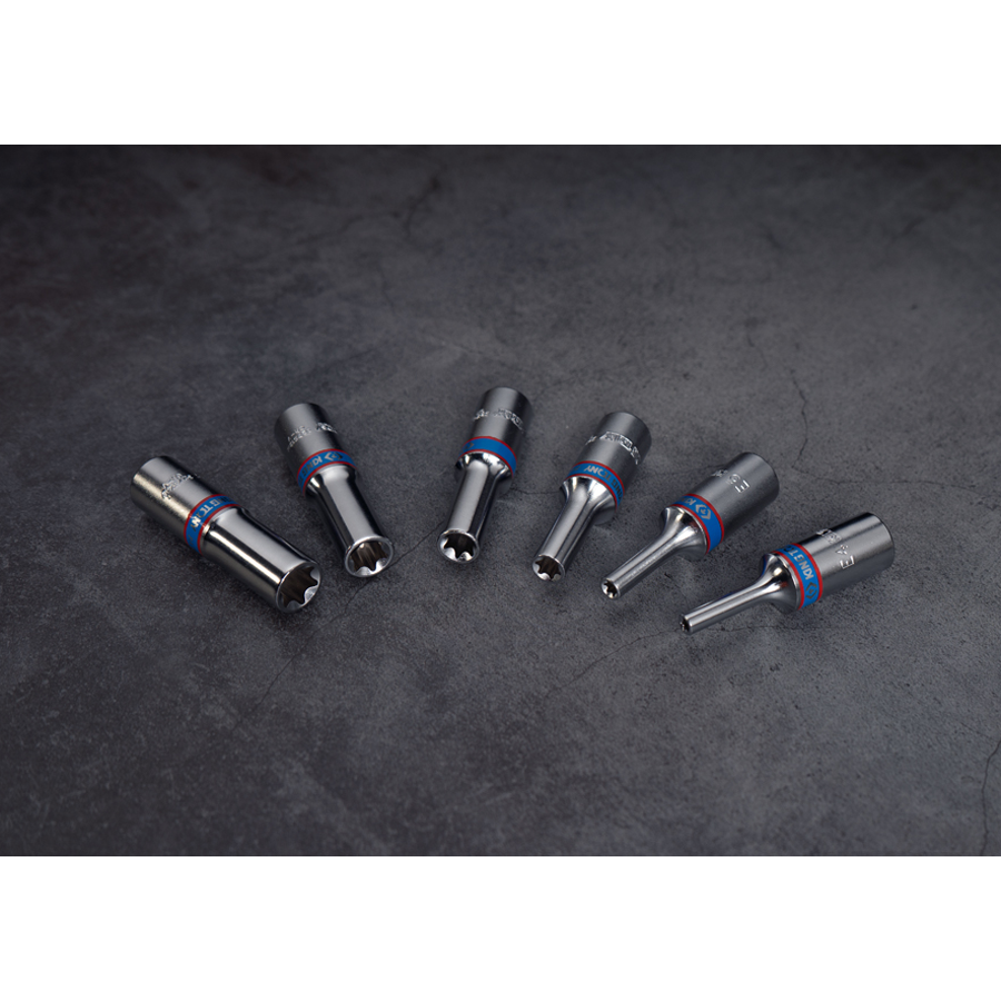 KING TONY Profi-Werkzeuge - 3/8" TORX® Steckschlüssel-Set, Steckleiste - 6 tlg. 3116PR
