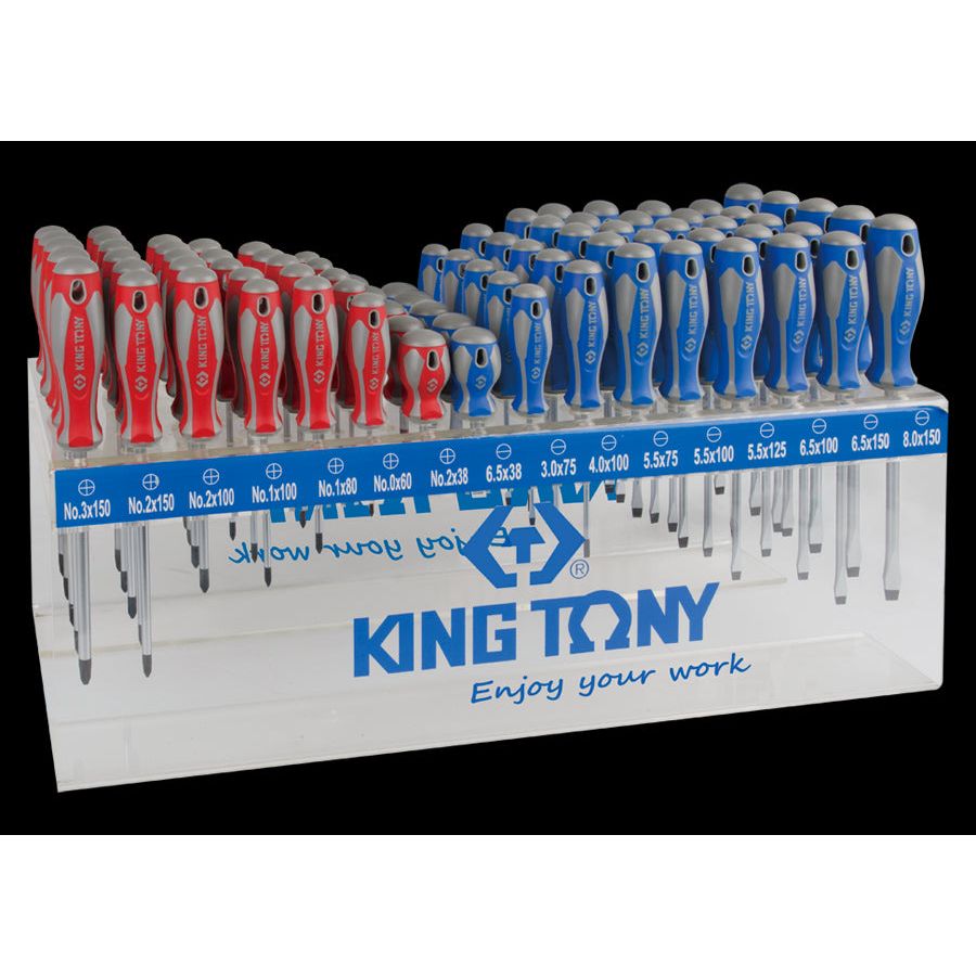 KING TONY Profi-Werkzeuge - Schraubendreher-Verkaufsdisplay - 96 tlg. 31416MR