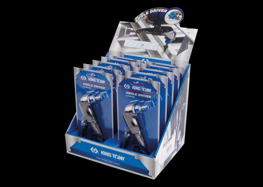 KING TONY Profi-Werkzeuge - Verkaufsdisplay Adapter 90° Winkelschrauberset - 10 tlg. 759140S