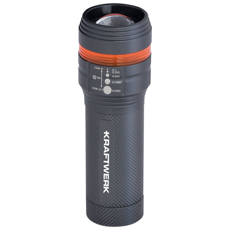 Kraftwerk Aluminium Taschenlampe mit Zoomfunktion