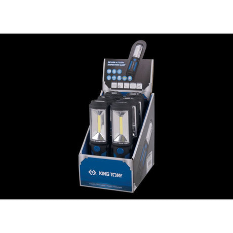 KING TONY Profi-Werkzeuge - Verkaufsdisplay LED-Inspektionslampe 9TA27A - 6 tlg. 9TA27AS