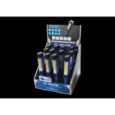KING TONY Profi-Werkzeuge - Verkaufsdisplay LED-Inspektionslampen 9TA28A - 12 tlg. 9TA28AS