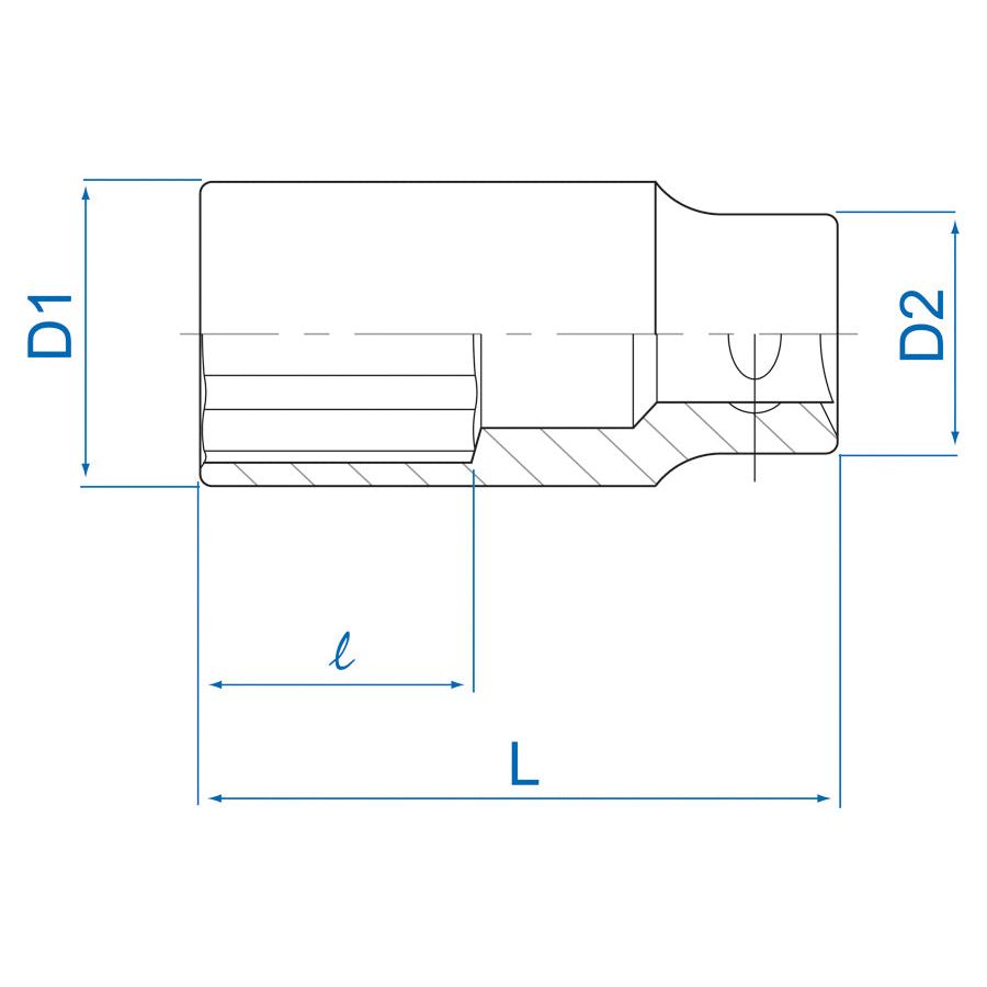 KING TONY Profi-Werkzeuge - 3/8" Steckschlüssel, Zoll, lang - 5/8" 323020S