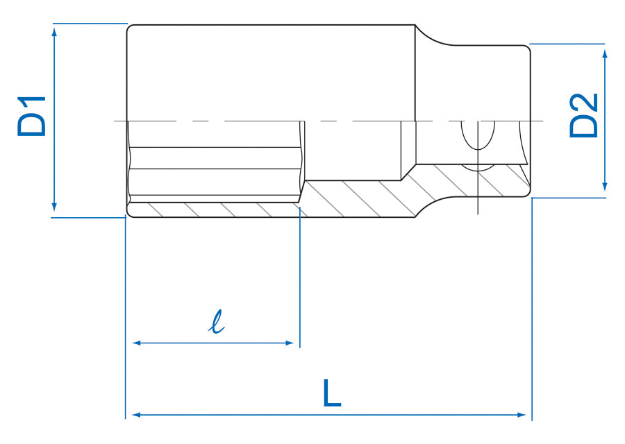 KING TONY Profi-Werkzeuge - 3/8" Steckschlüssel, Zoll, lang - 13/16" 323526S