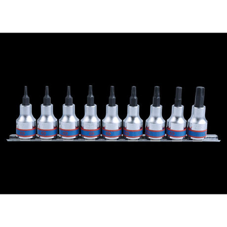 KING TONY Profi-Werkzeuge - 1/2" TORX® Steckschlüssel-Set - 9 tlg. 4109PR10