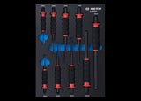 KING TONY Profi-Werkzeuge - Ummantelter Splinttreiber-Set, EVAWAVE - 9 tlg. 91009GPE