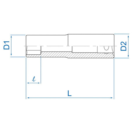 KING TONY Profi-Werkzeuge - 3/8" Steckschlüssel für Außen-TORX®-Schrauben, lang - E12 BLI327512M