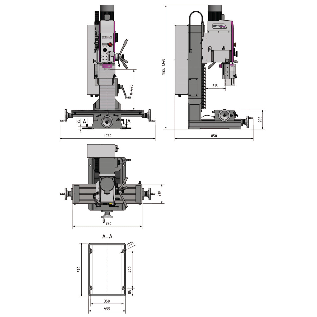 Optimum OPTImill Bohr-Fräsmaschine MH 35G - Art. 3338166