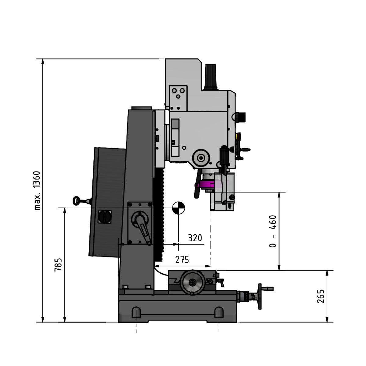 Optimum OPTImill Bohr-Fräsmaschine MB 4SV - Art. 3338458